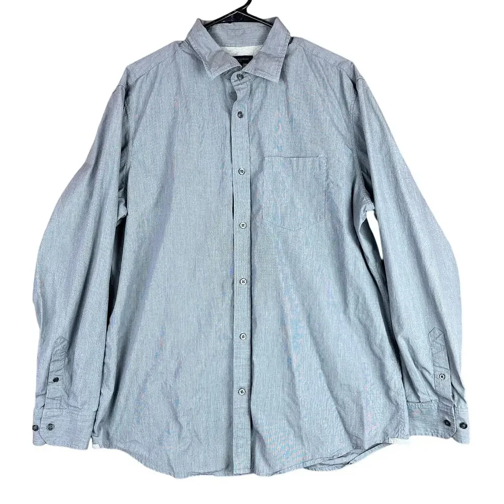 Banana Republic Mens Shirt Blue White Pattern Classic Fit Long Sleeve Cotton XL